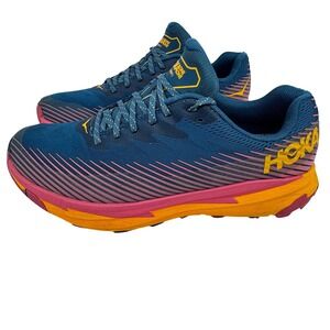 Hoka One Womens Torrent 2 Trail Running Sneaker Size 10.5‎ Blue Pink Orange